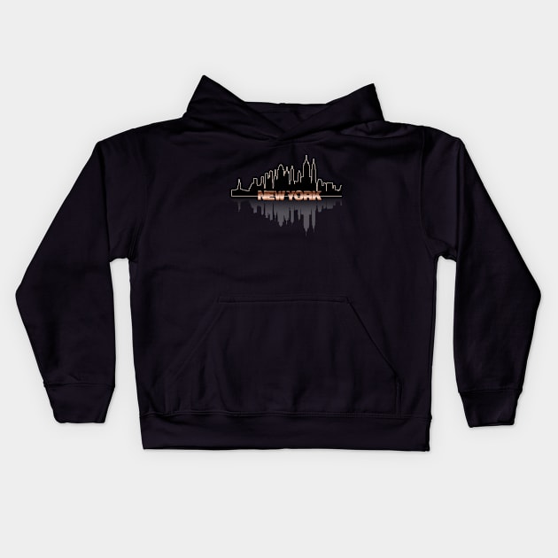 new york skyline Kids Hoodie by hottehue